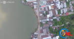 Bờ sông Vàm Nao nhìn từ trên cao sau khi 'nuốt' gần 20 căn nhà